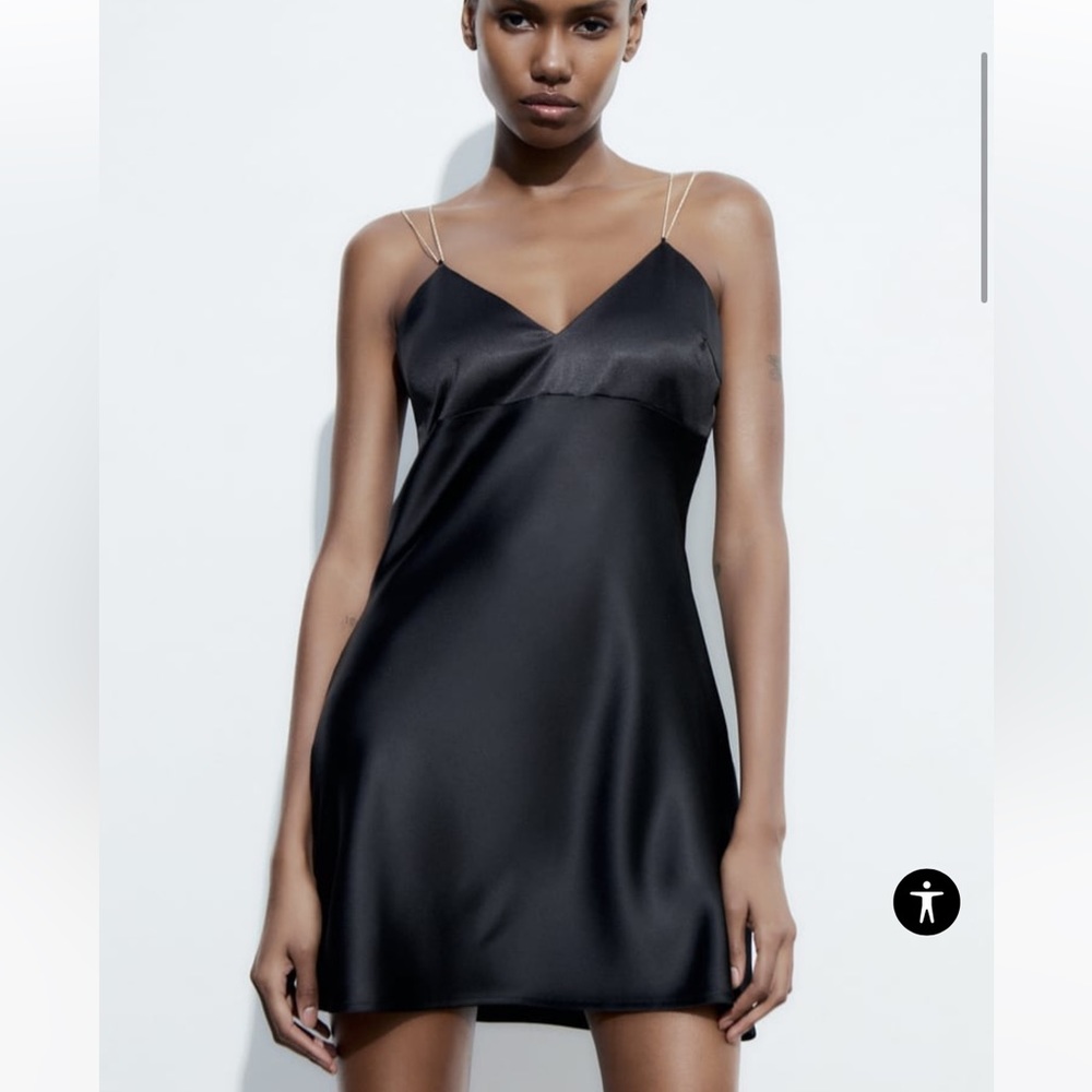 ZARA Satin Effect Mini Dress